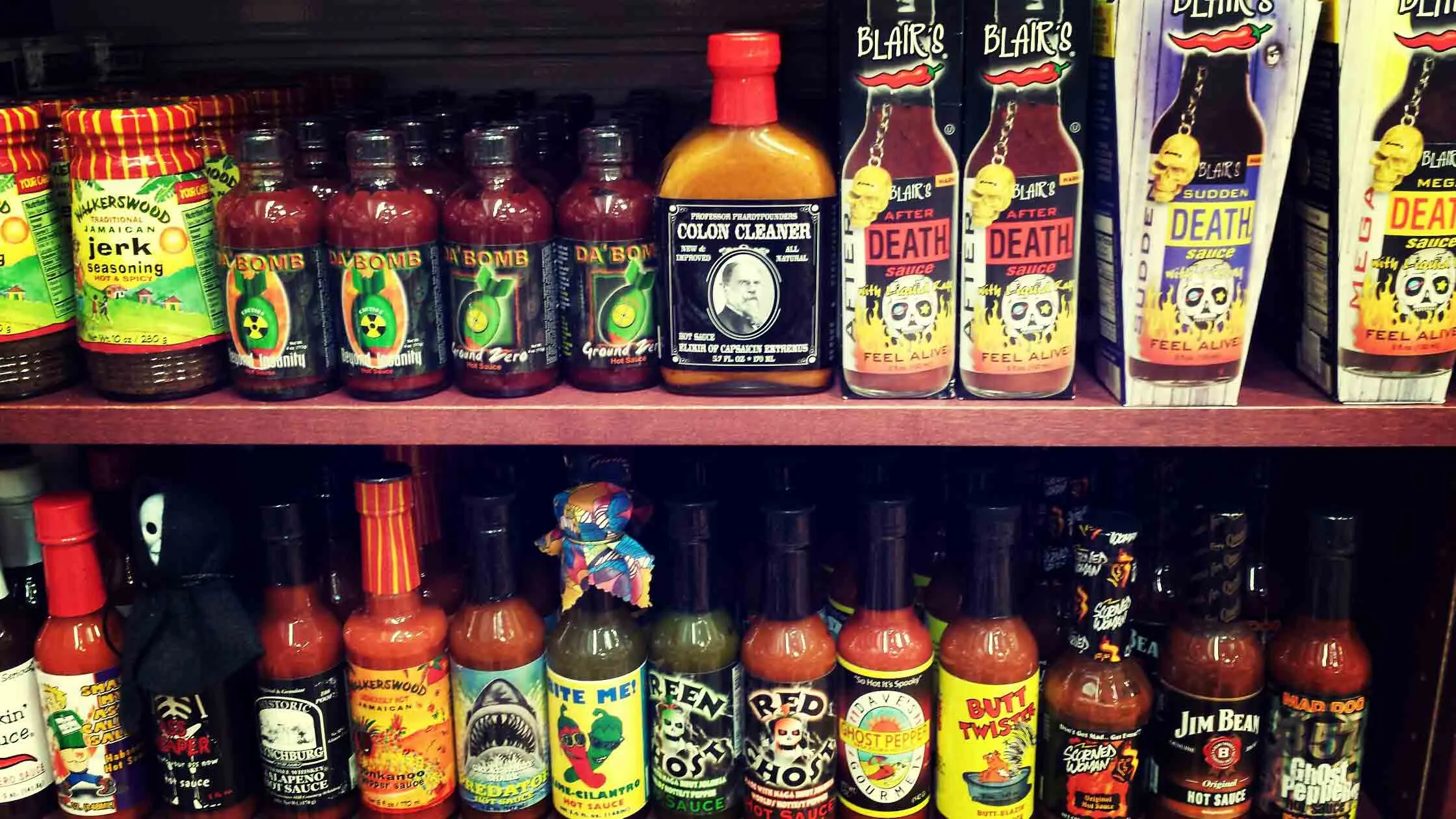 Hot sauce shelf